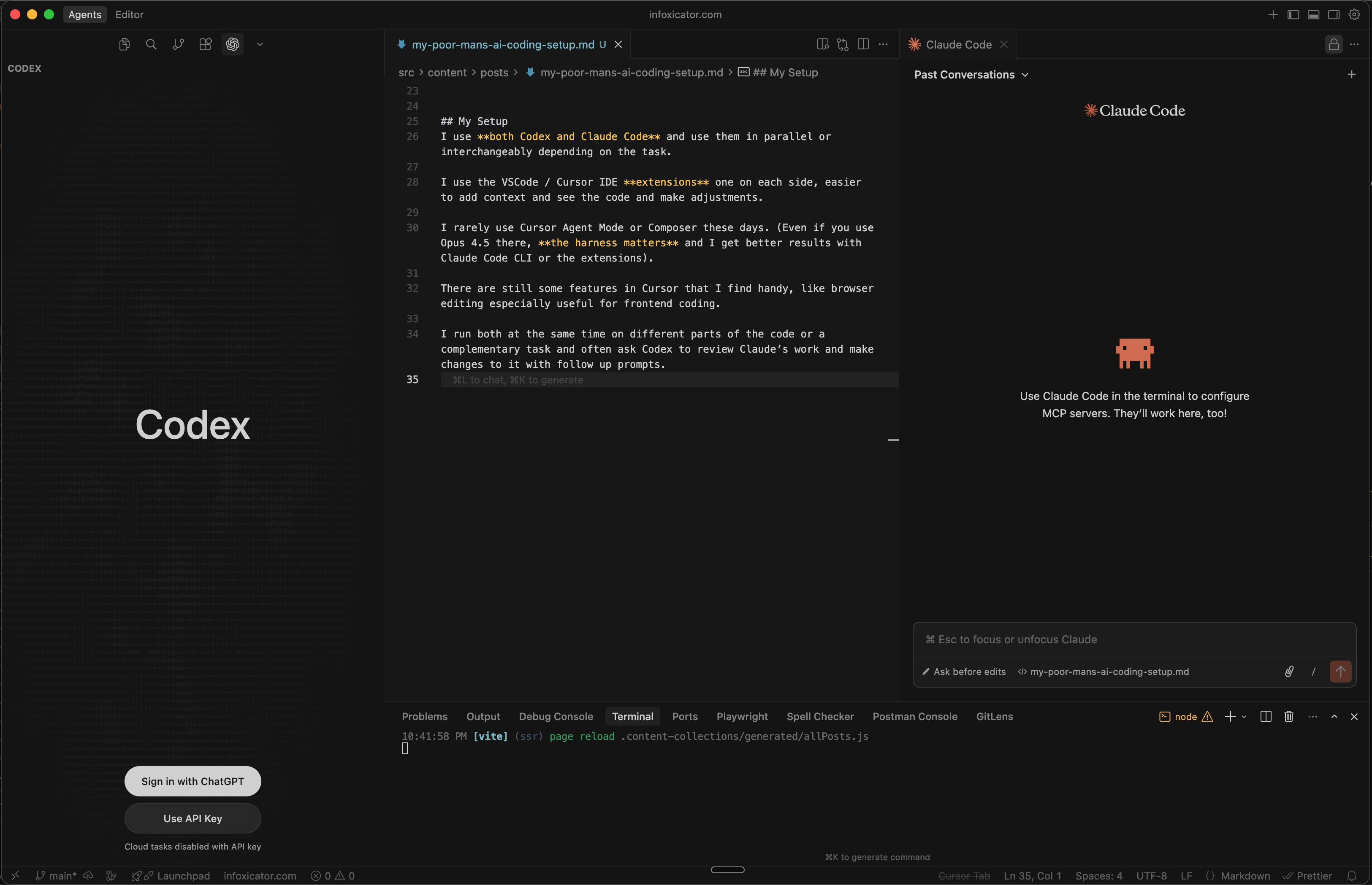 How my IDE looks like
