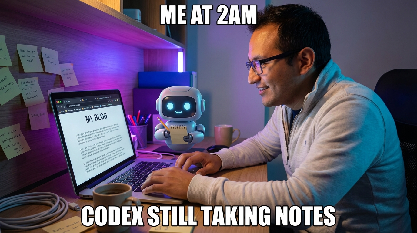 Meme: Codex reading my blog at 2am